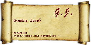 Gomba Jenő névjegykártya